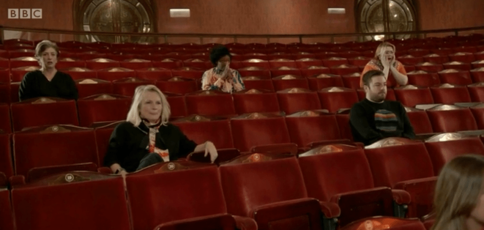 The comedians were seen looking shocked when they learned what song they would be attempting in a clip