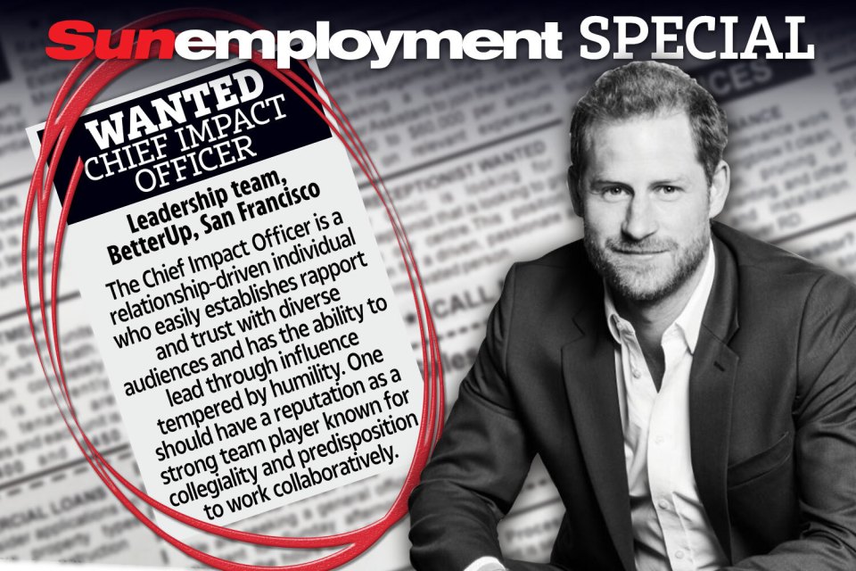 Prince Harry has landed a job at Silicon Valley startup BetterUp Inc