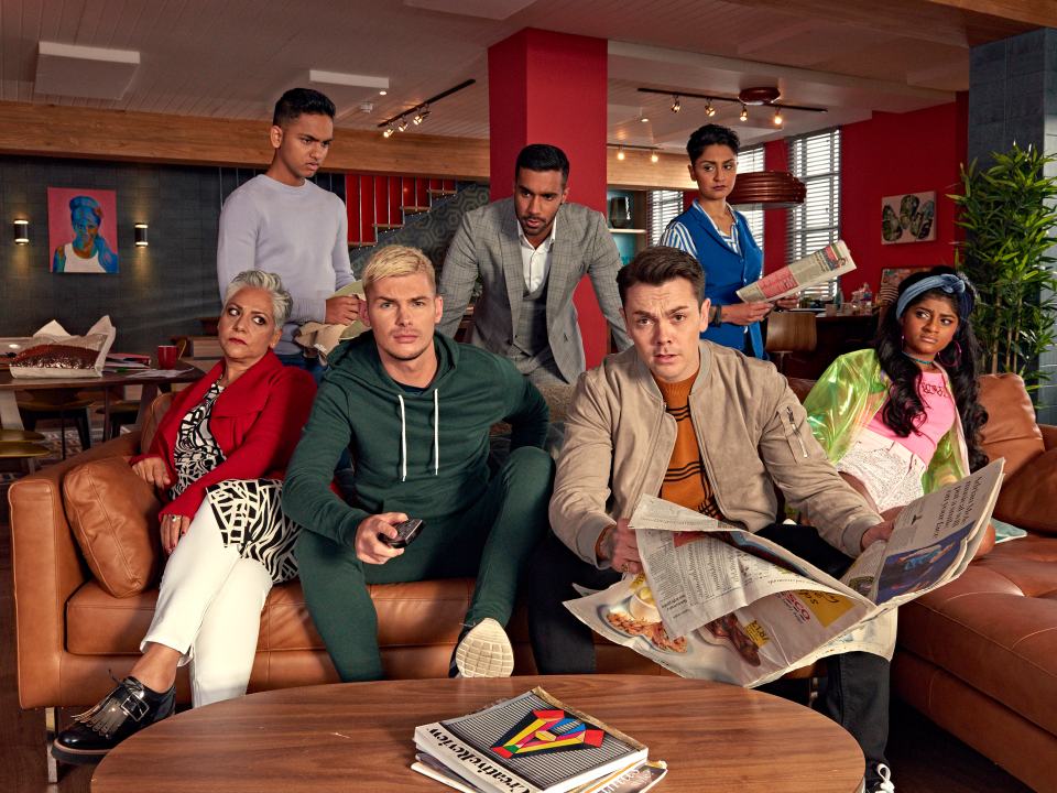 The star with his Hollyoaks castmates