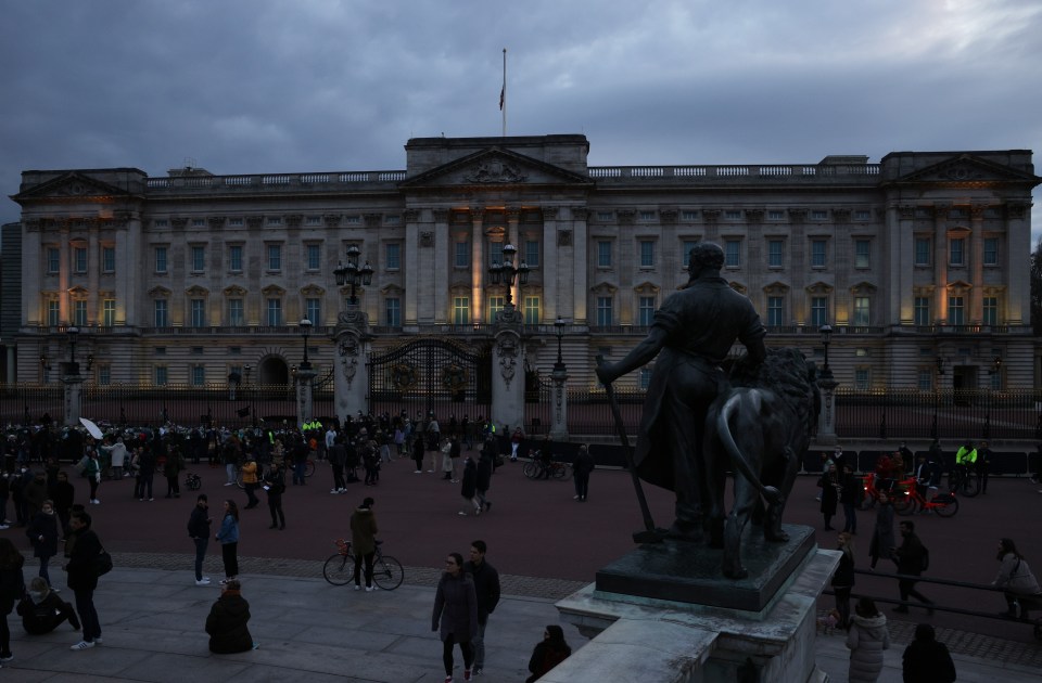 Crowds continued to gather at dusk on Friday