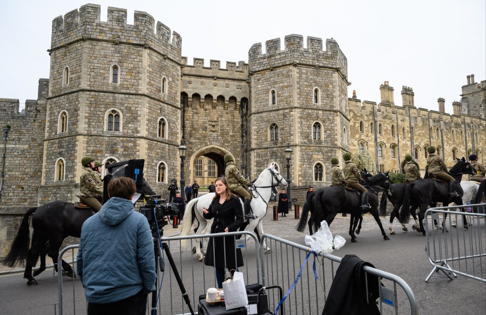 The scene outside Windsor Castle this morning