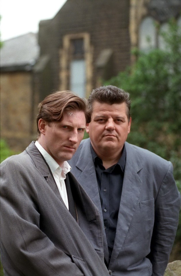 With Robbie Coltrane in detective drama Cracker in 1993