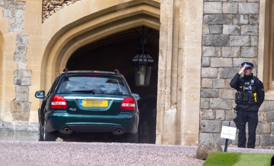 The Queen arriving at Windsor Castle