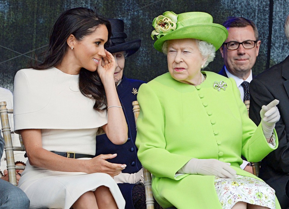 Meghan and the Queen - who according to Morton told her she didn't have to do Royal work