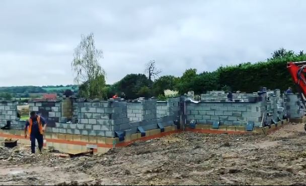 The building work is well under way