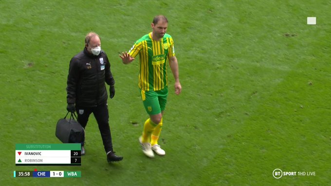Ivanovic is forced to leave the field after trying to keep up with Werner