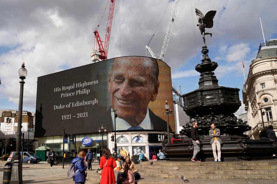 A tribute to the Prince at Piccadilly Circus in London