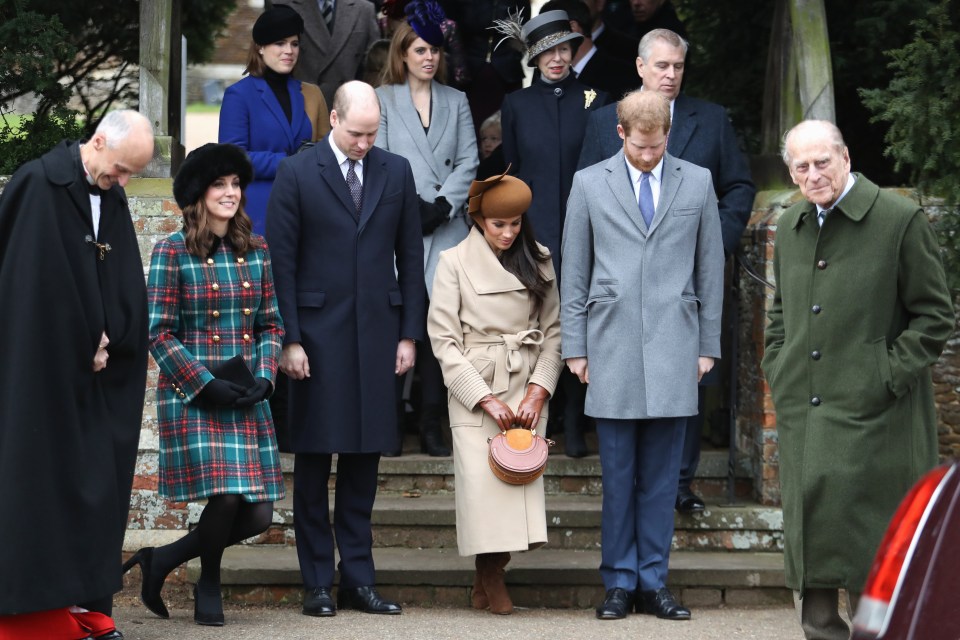 The Royal Family attending a Christmas service in 2017