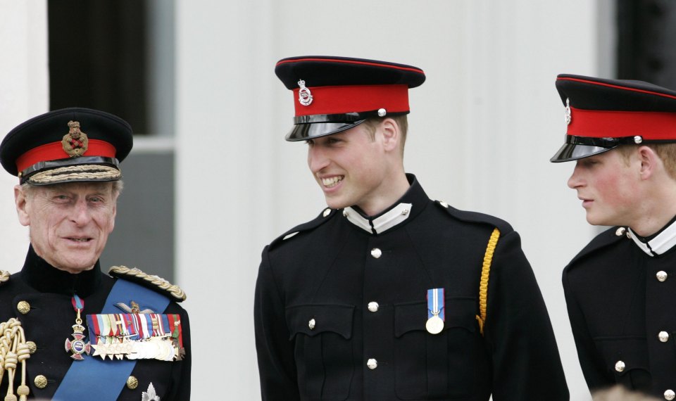 Prince Philip with his grandsons Prince William and Prince Harry in 2006