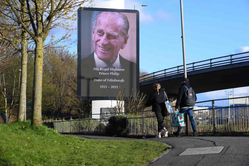 Memorials to the Duke have been projected across the UK