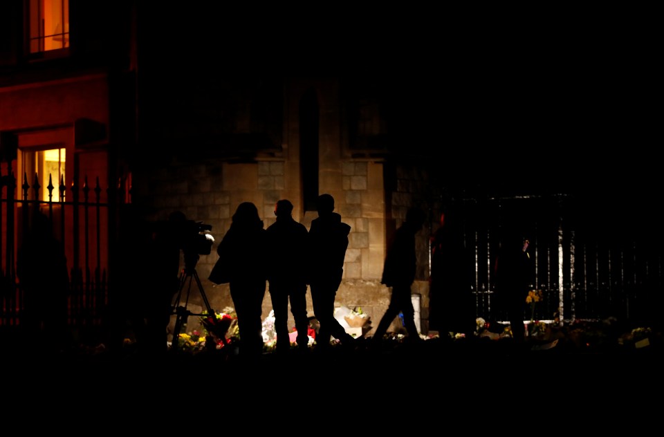 People gathered outside Windsor Castle last night to pay respects