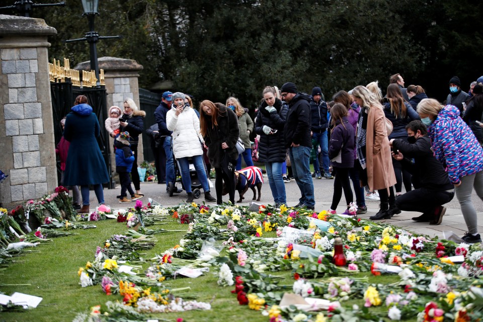 Mourners gathered outside Windsor Castle