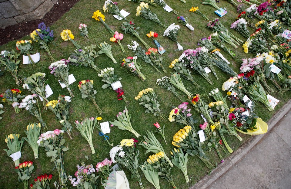 Flowers and notes laid down outside Windsor Castle