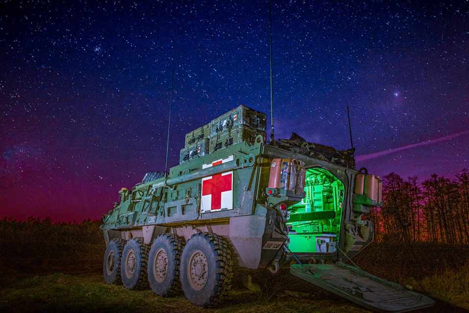 A medical evacuation Stryker in Bemowo Piskie, Poland