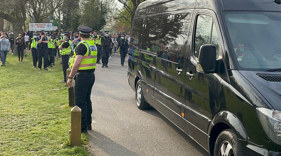 Greater Manchester Police said they were called to reports of a large gathering at Platts Fields park just after 2.50pm