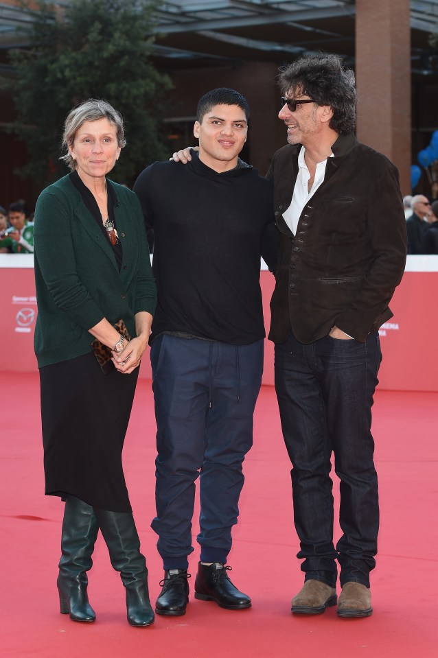 Frances with husband Joel Coen and son Pedro at the Rome film festival in 2015