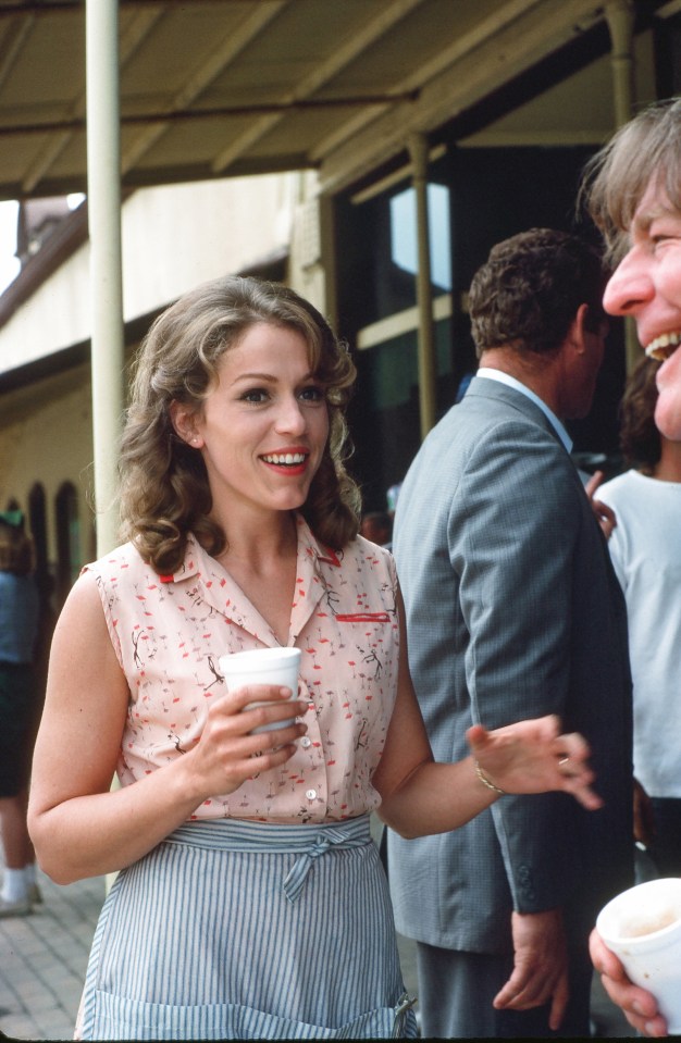 Frances as a young actress, on the set of Mississippi Burning