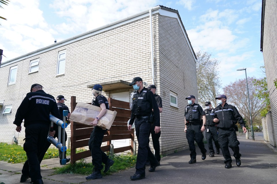 Officers searched the suspect's home in Crawley this morning