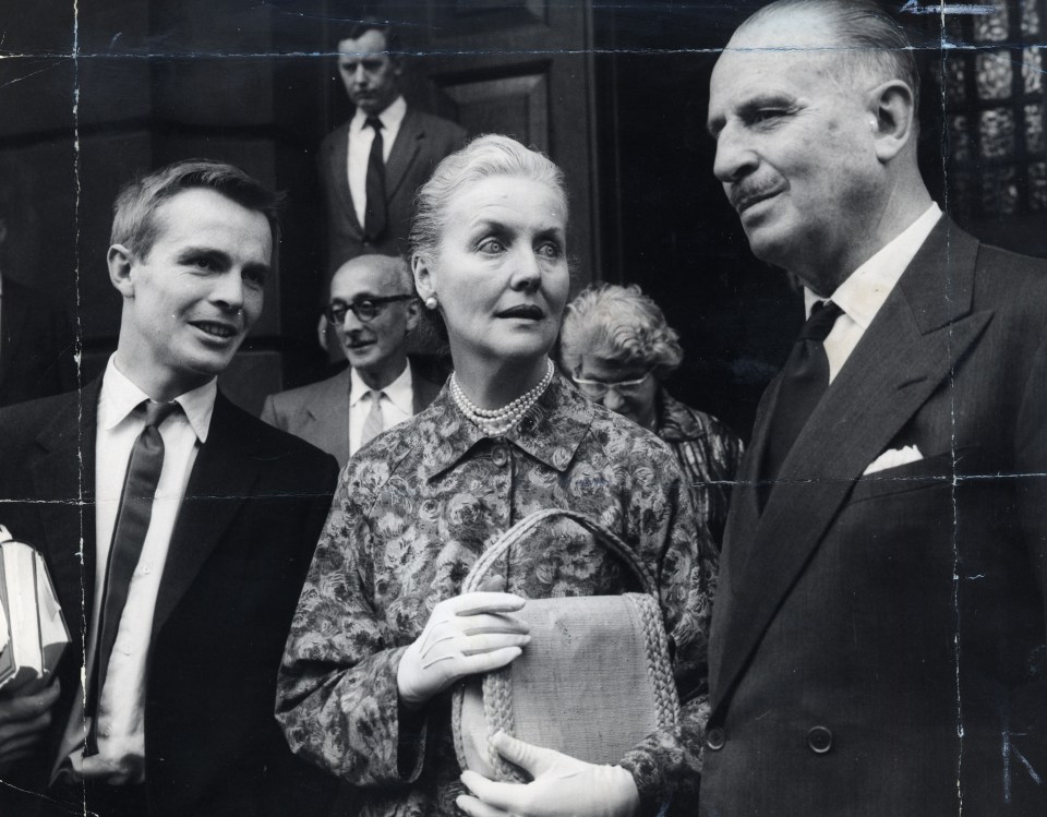 Oswald with his wife Diana Mitford and son Max Mosley (far left)