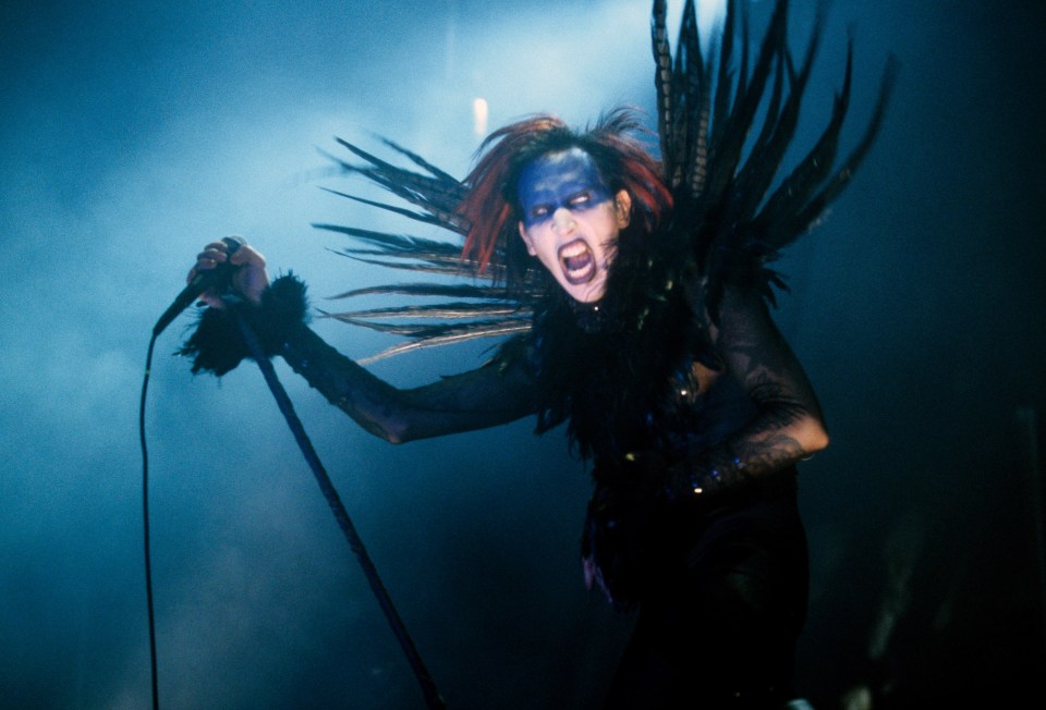Marilyn Manson during Marilyn Manson and Hole in Concert at the Key Arena at Key Arena in Seattle, Washington, United States. 