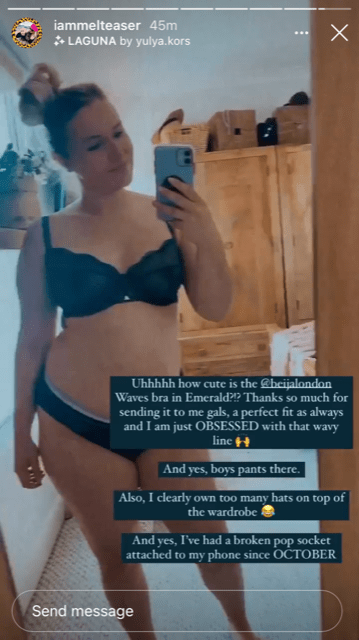 She proudly showed off her post-baby figure