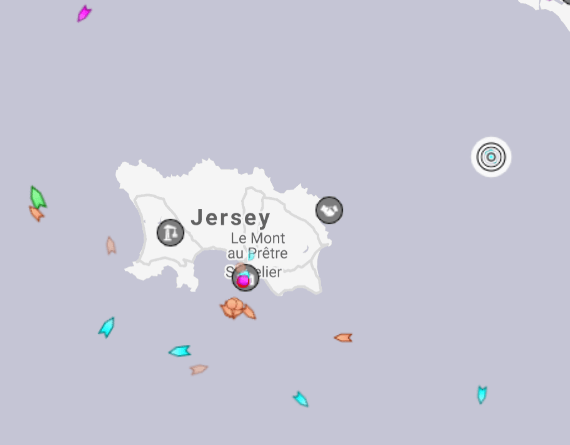 But in a dramatic twist, two French Navy patrol vessels (top right and bottom right) raced to the tiny island following the arrival of HMS Severn (far left) and HMS Tamar (bottom left)