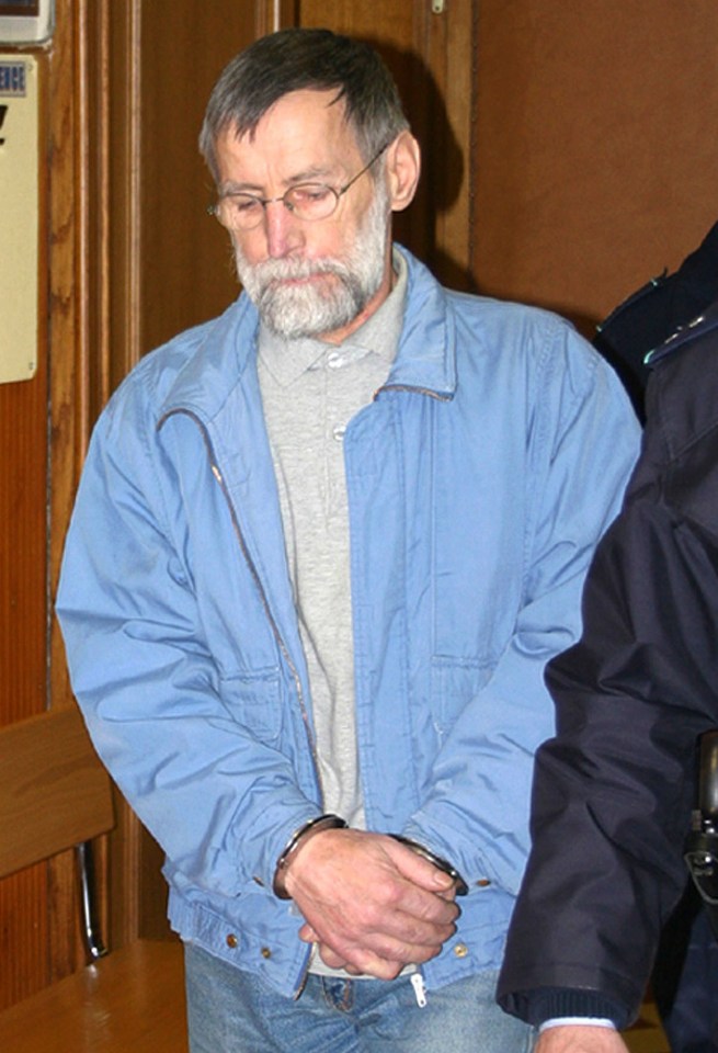 Michel Fourniret arrives at Court in Dinant, Belgium, 2004