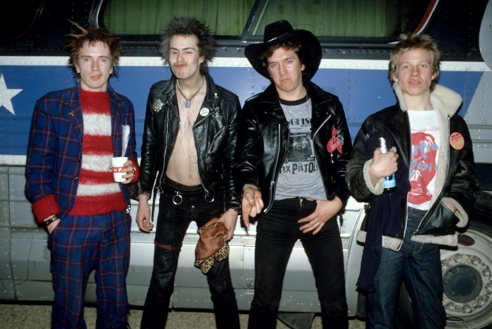 Johnny Rotten (John Lydon), Sid Vicious, Steve Jones and Paul Cook in 1978