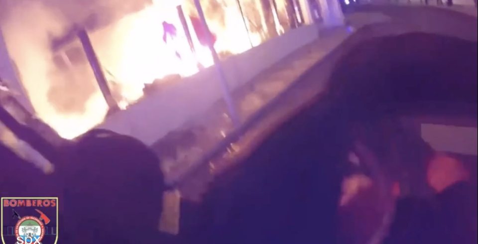 Shocking body cam footage shows firefighters battling the epic blaze
