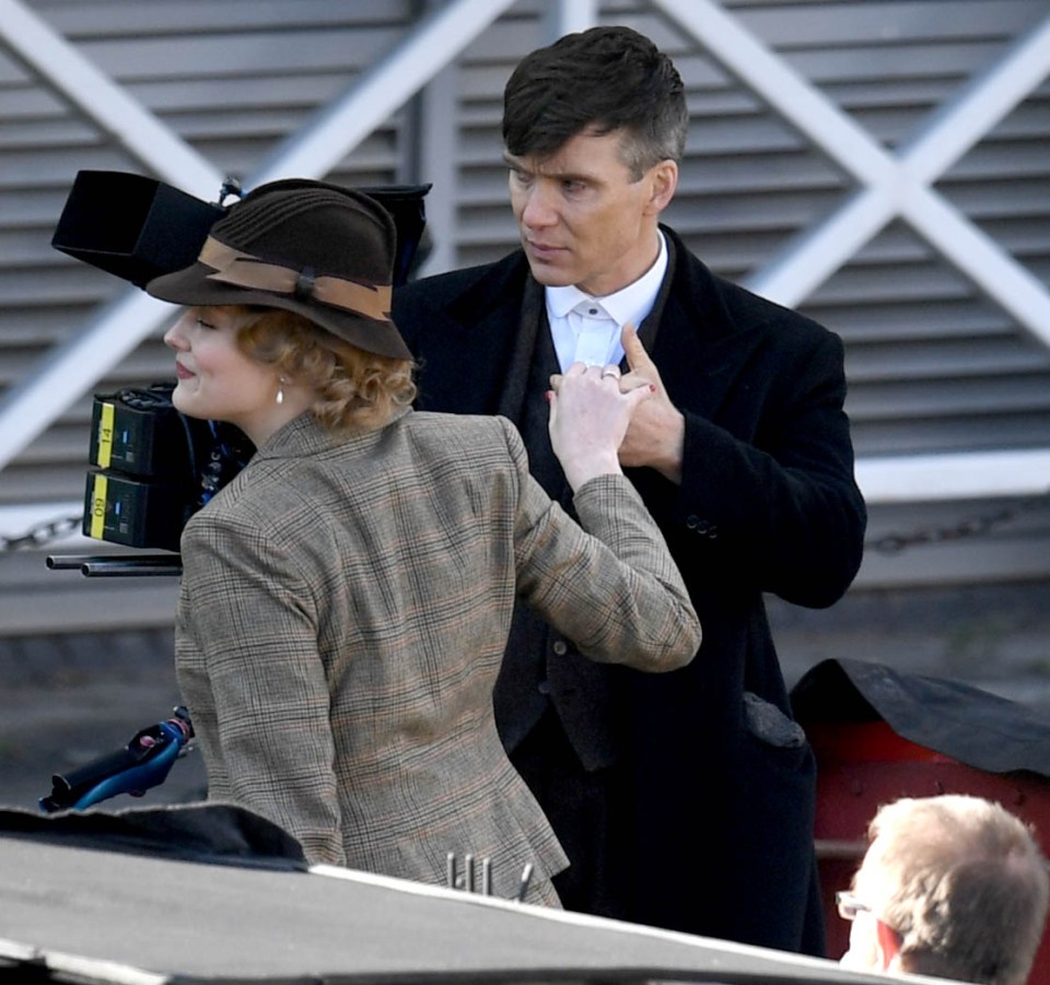 Cillian Murphy and co-star Amber Anderson enjoyed filming in Manchester today for the final season of Peaky Blinders