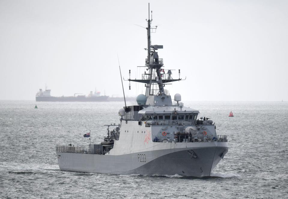 HMS Tamar arrived at Jersey this morning