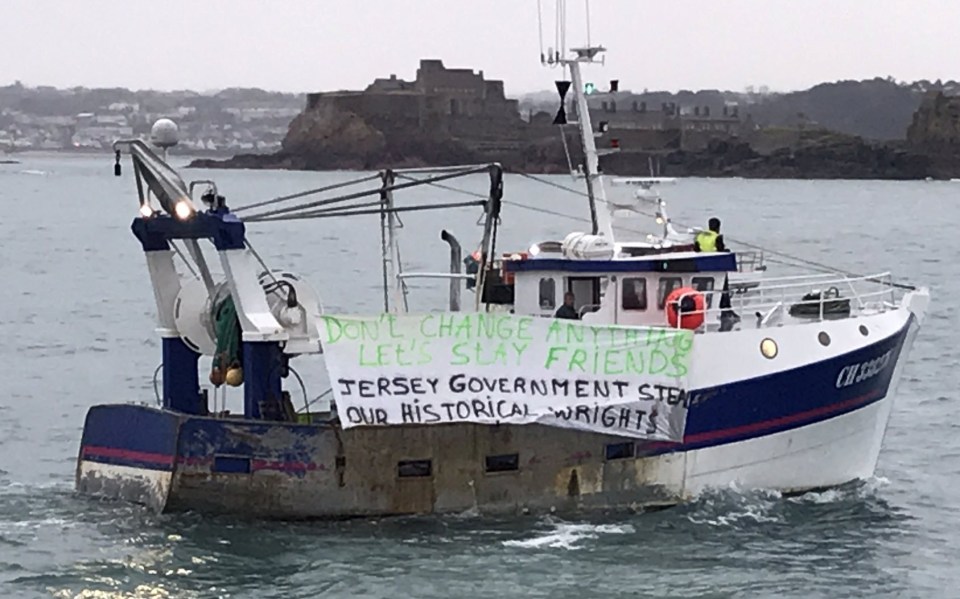 A banner on one vessel read: "Don't change anything let's stay friends'