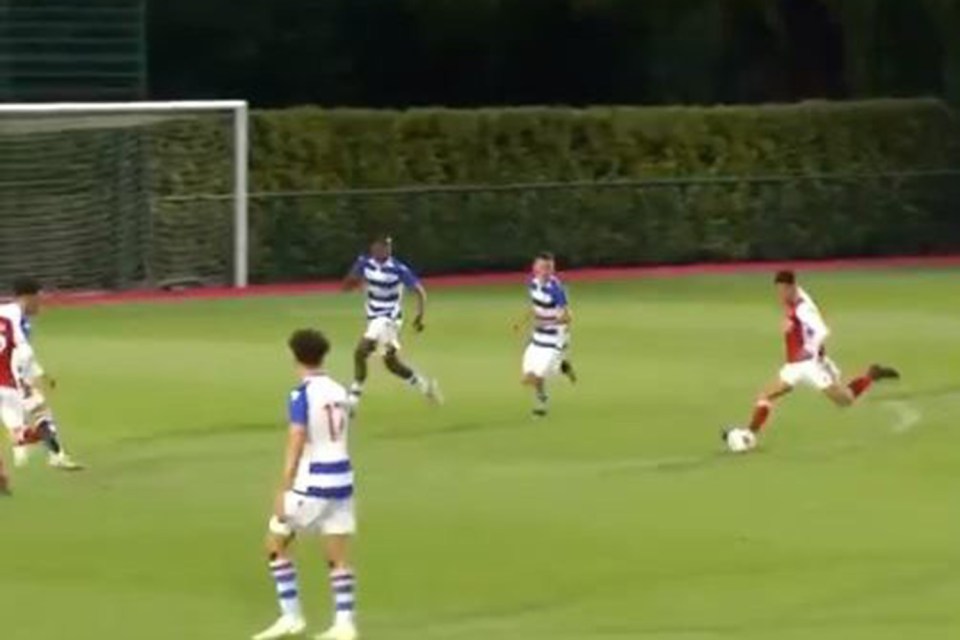 Ethan Nwaneri, 14, scored a stunning goal on his debut for Arsenal's Under-18s