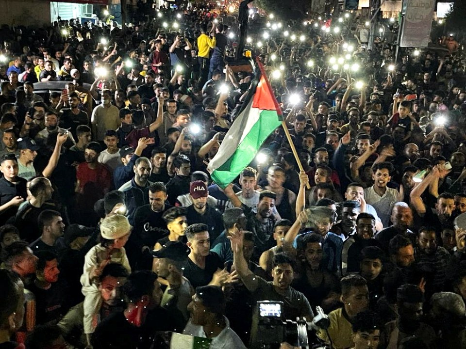 Crowds took to the streets in the southern Gaza Strip