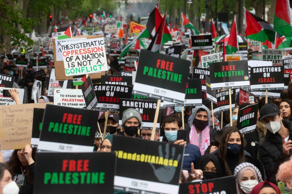 The main march to Hyde Park was peaceful