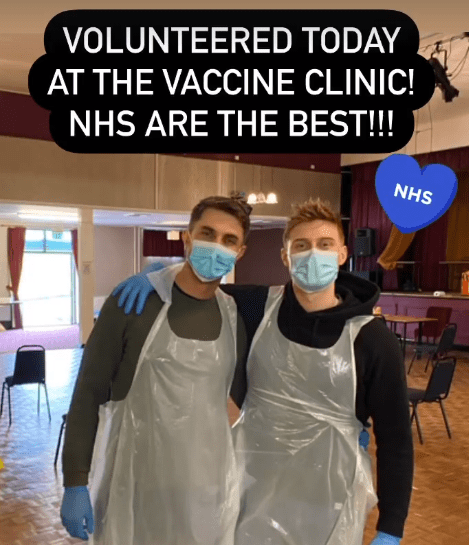 Kris and Max volunteered to help the NHS