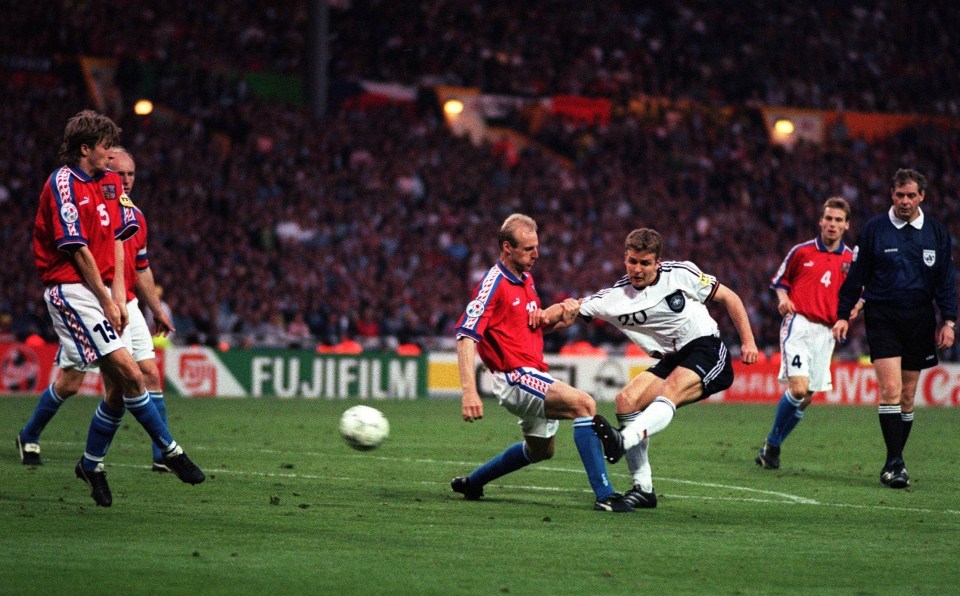 Czech Republic were beaten by Germany in the final of Euro 96 at Wembley