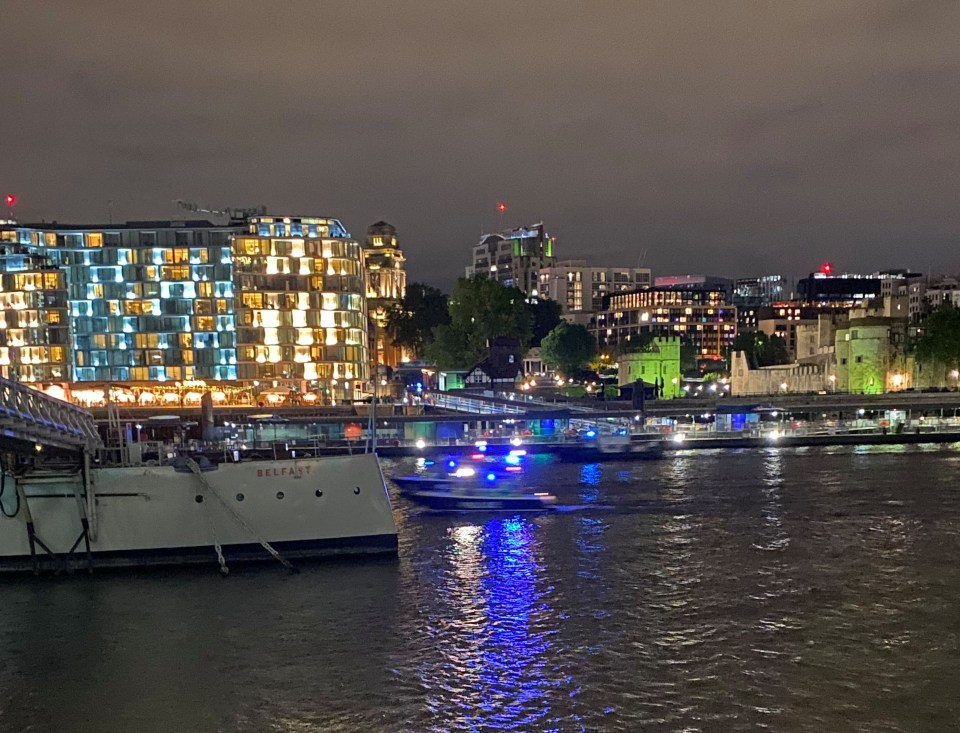 The boats searched an area just yards from where football fans gathered to watch Turkey v Italy
