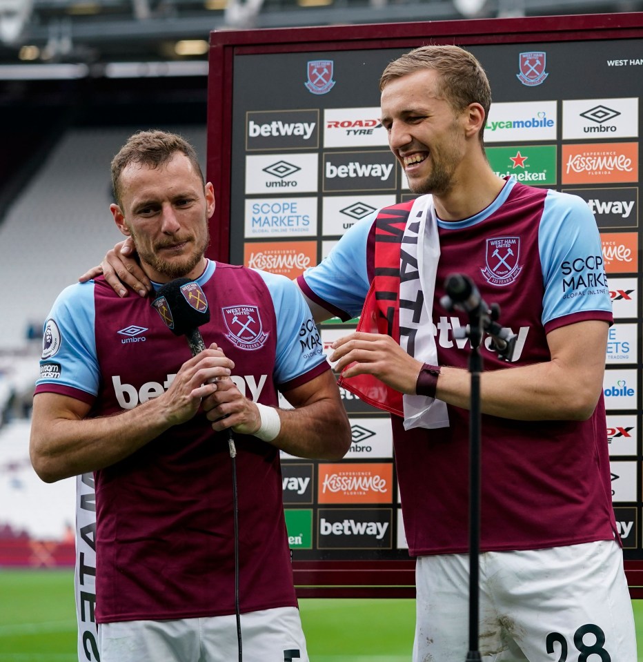 Vladimir Coufal and West Ham team-mate Tomas Soucek will spearhead Czech Republic's Euros campaign