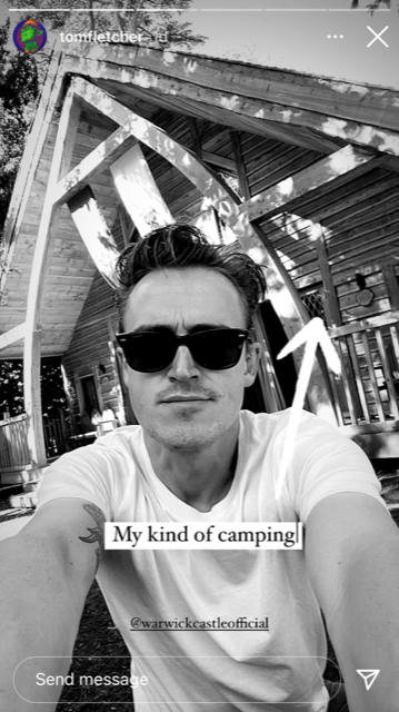 Tom was pleased to be camping in a lodge instead of a tent
