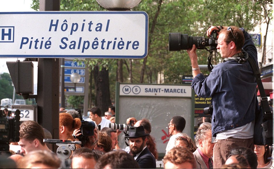 Photographers outside the hospital in Paris