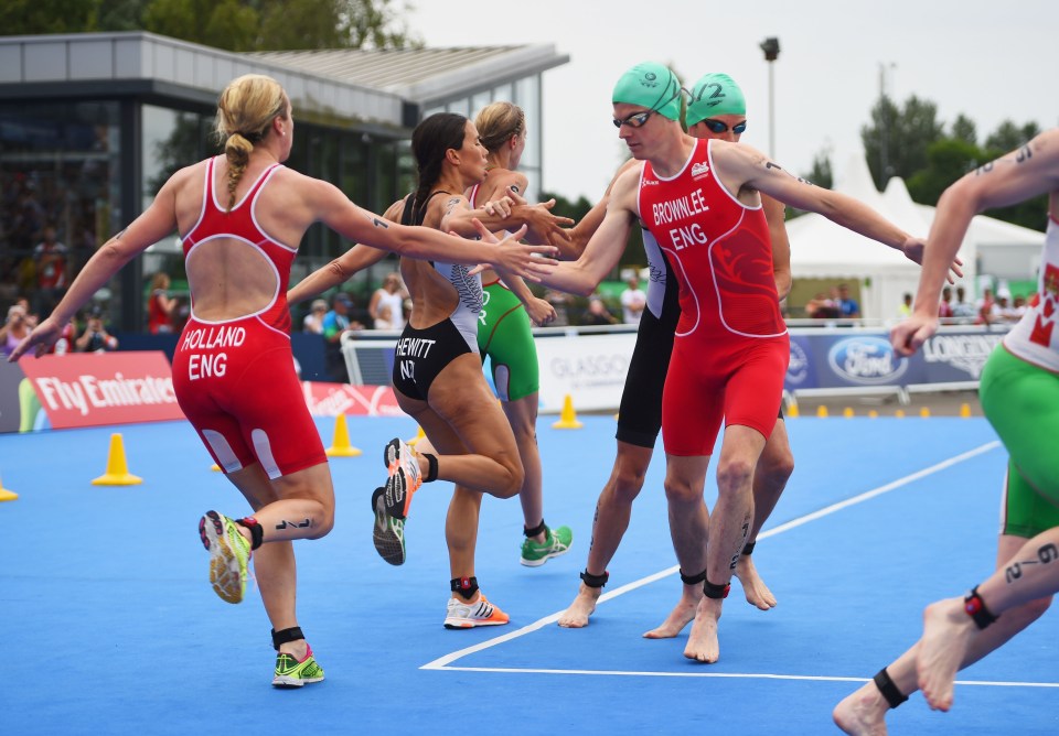 Vicky Holland and Jonathan Brownlee of team England