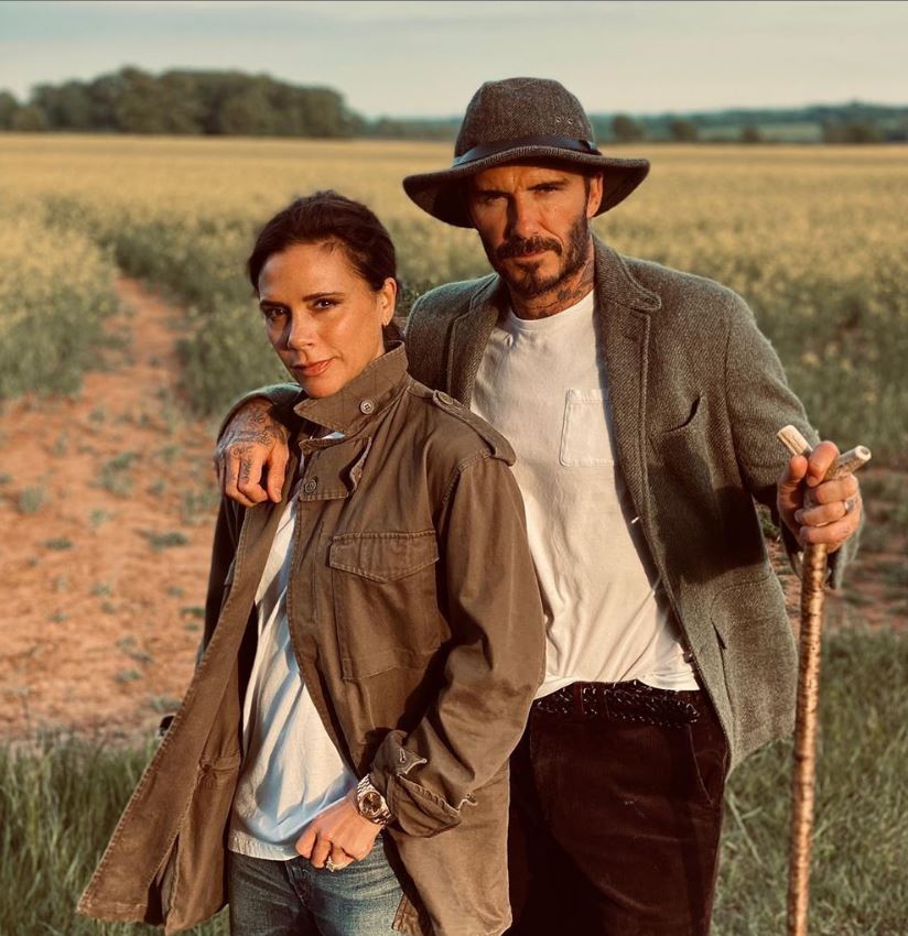 David and Victoria Beckham at their Cotswolds retreat