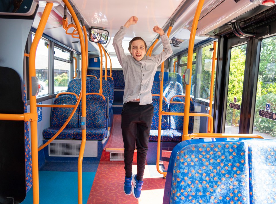 Bus boffin Alfie added: 'I love buses, the colours are amazing, I love them all'