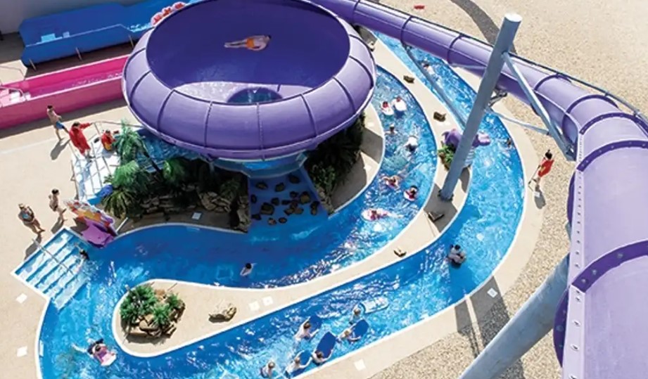 Enjoy water slides and stay near the beach