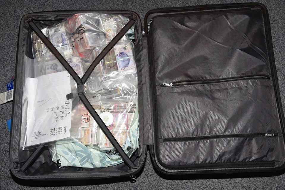 One of the suitcases border force officers found on Hanlon