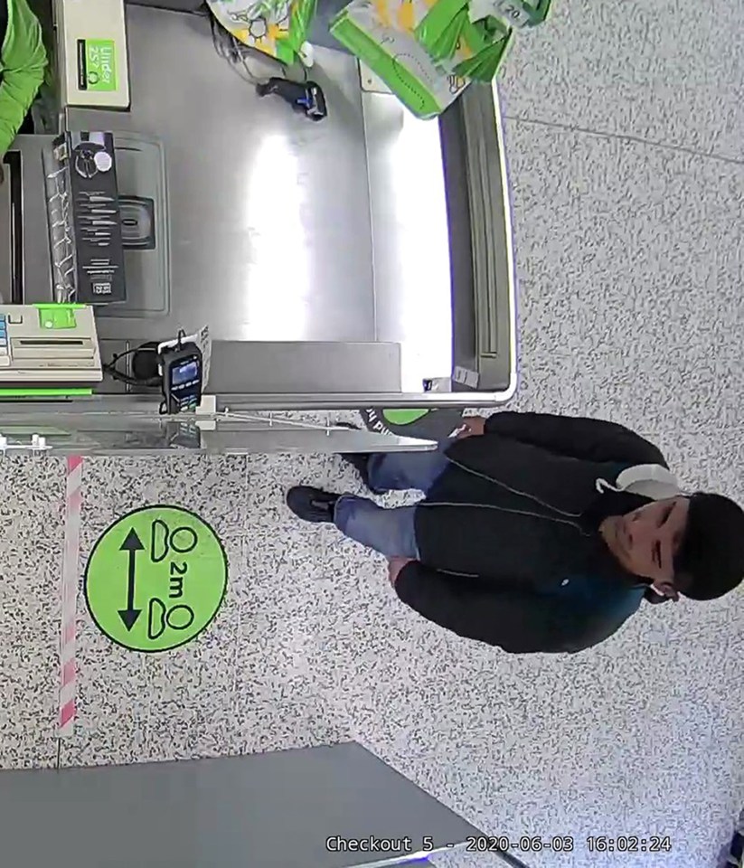 Hussein in Asda in Colindale where he purchased a knife block