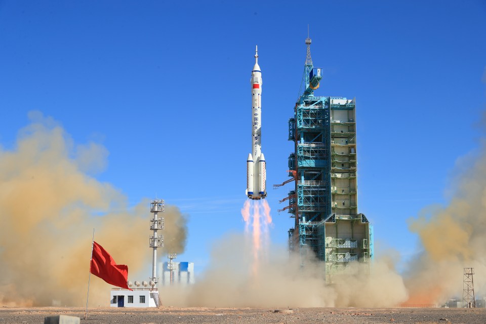 The three manned crew will be the first humans to board the new space station