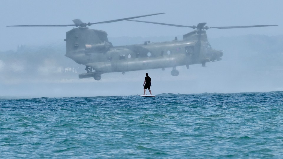 The low-flying military helicopter appeared just 200 yard away