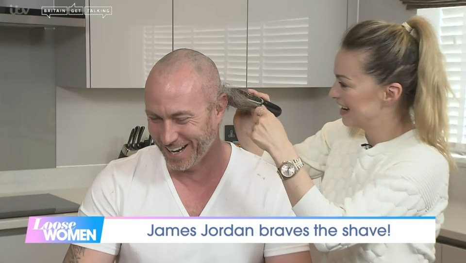 Ola shaved James hair live on ITV in April to raise money for The Brain Tumour Charity